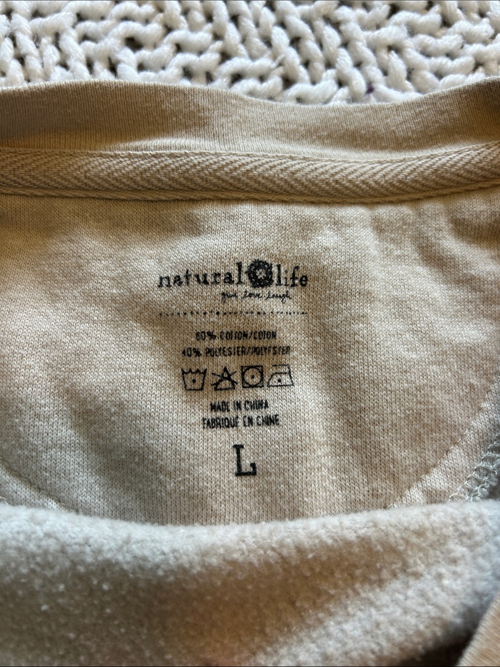 NATURAL LIFE Cream Graphic Sweatshirt with Logo Print - Picture 2 of 3